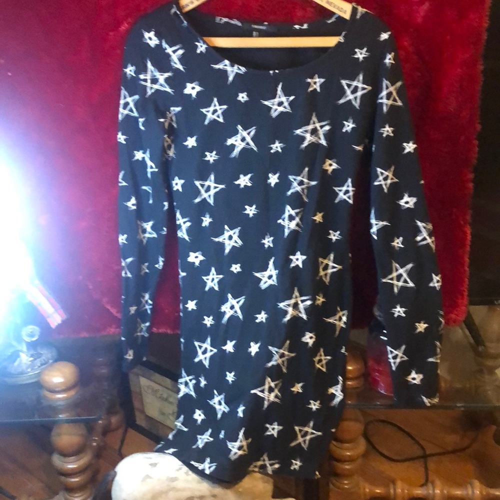 Black Dress with White Star Patterned Dress/top